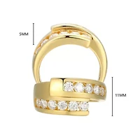 18K Yellow Gold or Rhodium Plated Sterling Silver Moissanite Bypass Ring