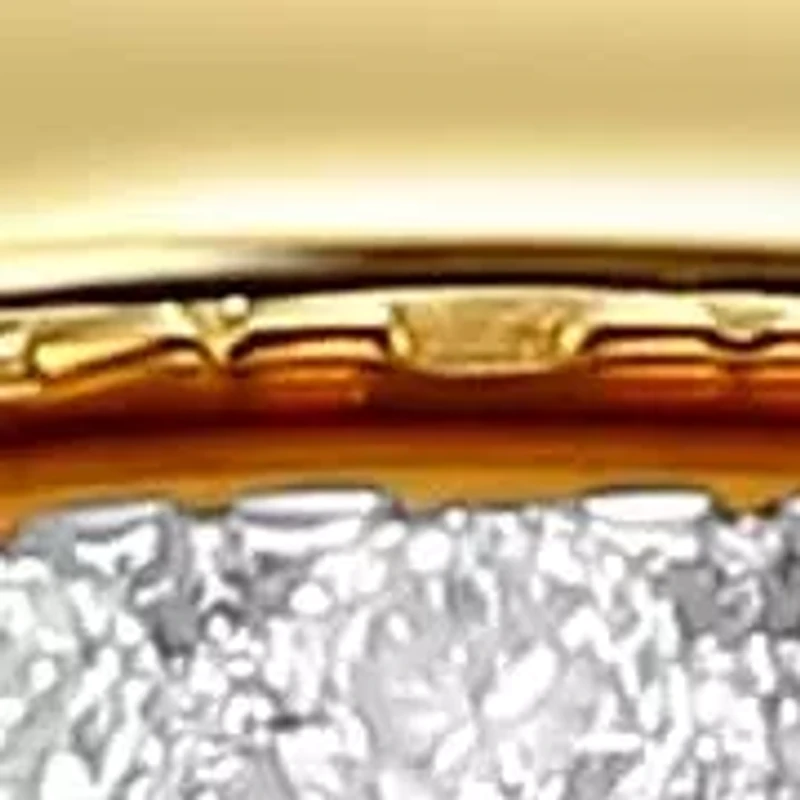 Lab Created 18K Yellow Gold and Rhodium Plated Sterling Silver Women's Moissanite Stackable Rings