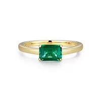 Lab Created 18K Yellow Gold Plated Sterling Silver Women's Gemstone Stackable Ring