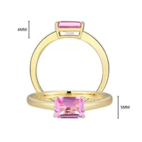 Lab Created 18K Yellow Gold Plated Sterling Silver Women's Gemstone Stackable Ring