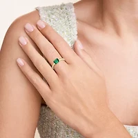 Lab Created 18K Yellow Gold Plated Sterling Silver Women's Gemstone Stackable Ring