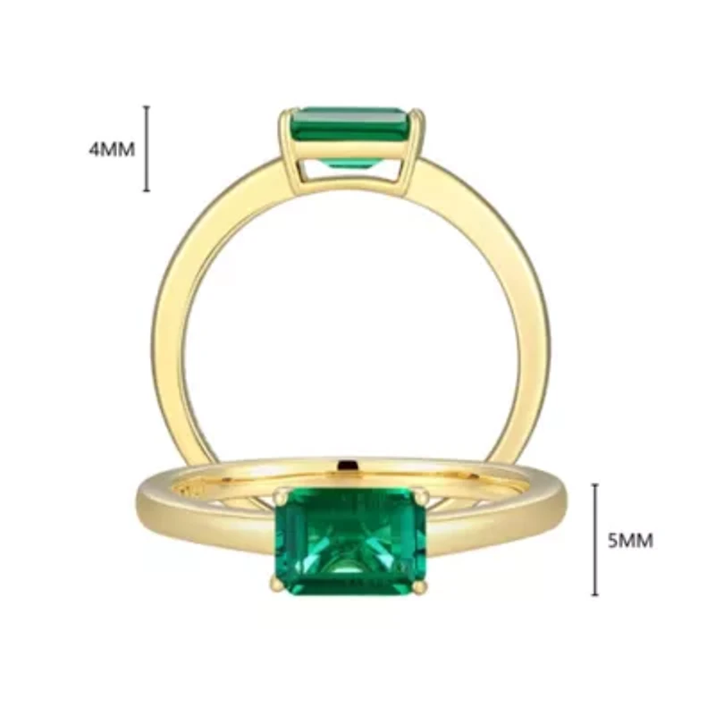 Lab Created 18K Yellow Gold Plated Sterling Silver Women's Gemstone Stackable Ring