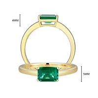 Lab Created 18K Yellow Gold Plated Sterling Silver Women's Gemstone Stackable Ring