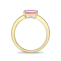 Lab Created 18K Yellow Gold Plated Sterling Silver Women's Gemstone Stackable Ring