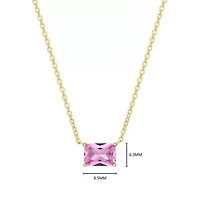 Lab Created 18K Yellow Gold Plated Sterling Silver Women's Gemstone Pendant Necklace