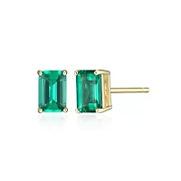 Lab Created 18K Yellow Gold Plated Sterling Silver Women's Gemstone Stud Earrings