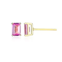 Lab Created 18K Yellow Gold Plated Sterling Silver Women's Gemstone Stud Earrings