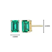 Lab Created 18K Yellow Gold Plated Sterling Silver Women's Gemstone Stud Earrings