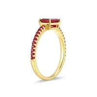 Lab Created 18K Yellow Gold Plated Sterling Silver Women's Ruby or Sapphire Stackable Ring