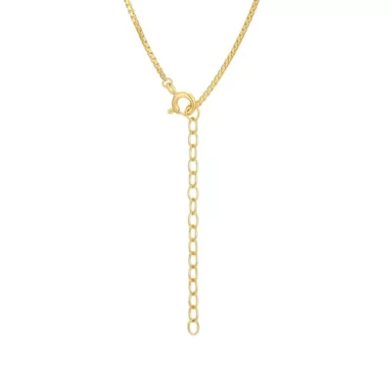 Lab Created 18K Yellow Gold Plated Sterling Silver Women's Gemstone Bezel-Set Pendant Necklace