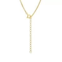 Lab Created 18K Yellow Gold Plated Sterling Silver Women's Gemstone Bezel-Set Pendant Necklace