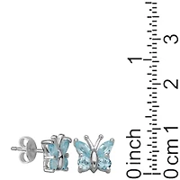 Genuine Gemstone Butterfly Earrings Sterling Silver