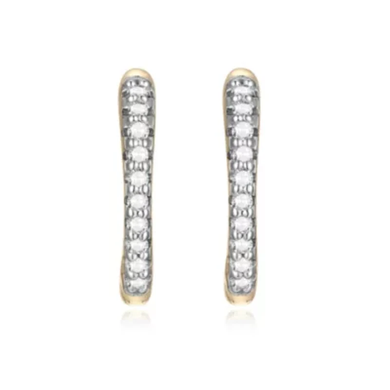 1/10 cttw Diamond Hinged Hoop Earrings in 14k Yellow Gold