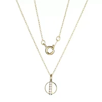 1/20 cttw Diamon Disc Pendant in 14k Yellow Gold With 18" Rope Chain