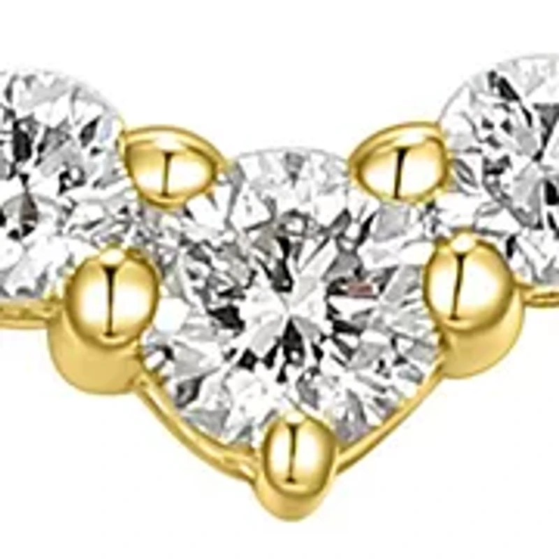 Lab Created 18k Yellow Gold over Sterling Silver Heart Necklace Featuring 1/2 CT TW Lab Grown Diamond