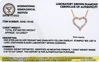 Lab Created 18k Yellow Gold over Sterling Silver Heart Necklace Featuring 1/2 CT TW Lab Grown Diamond