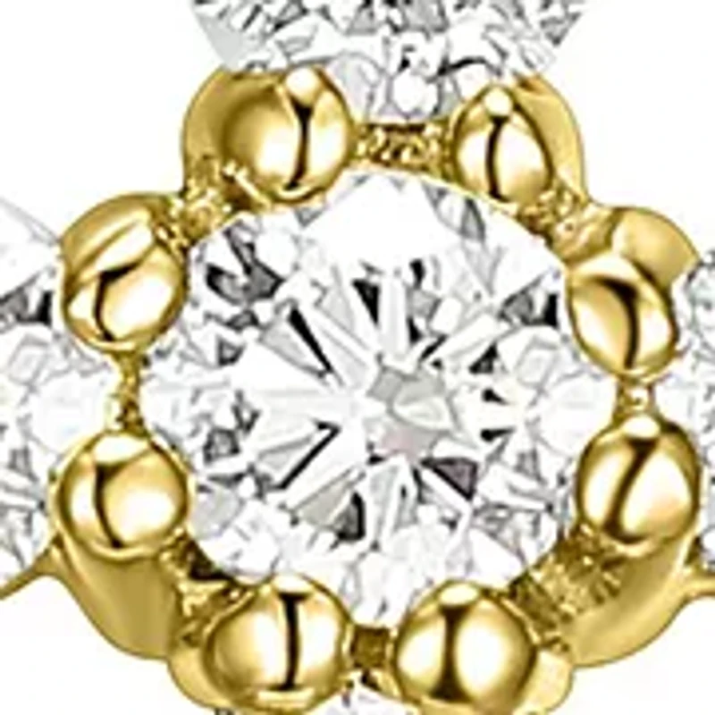 Lab Created 1/2 CT TW Lab Grown Diamond 18k Gold Plated Sterling Silver Cross Pendant Necklace