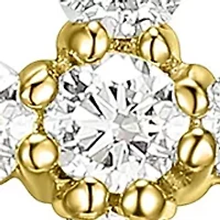 Lab Created 1/2 CT TW Lab Grown Diamond 18k Gold Plated Sterling Silver Cross Pendant Necklace