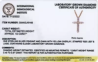 Lab Created 1/2 CT TW Lab Grown Diamond 18k Gold Plated Sterling Silver Cross Pendant Necklace