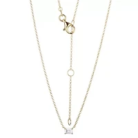 Lab Created 1/4 CT TW Lab Grown Diamond Baguette Necklacein 18K Gold Over Sterling Silver