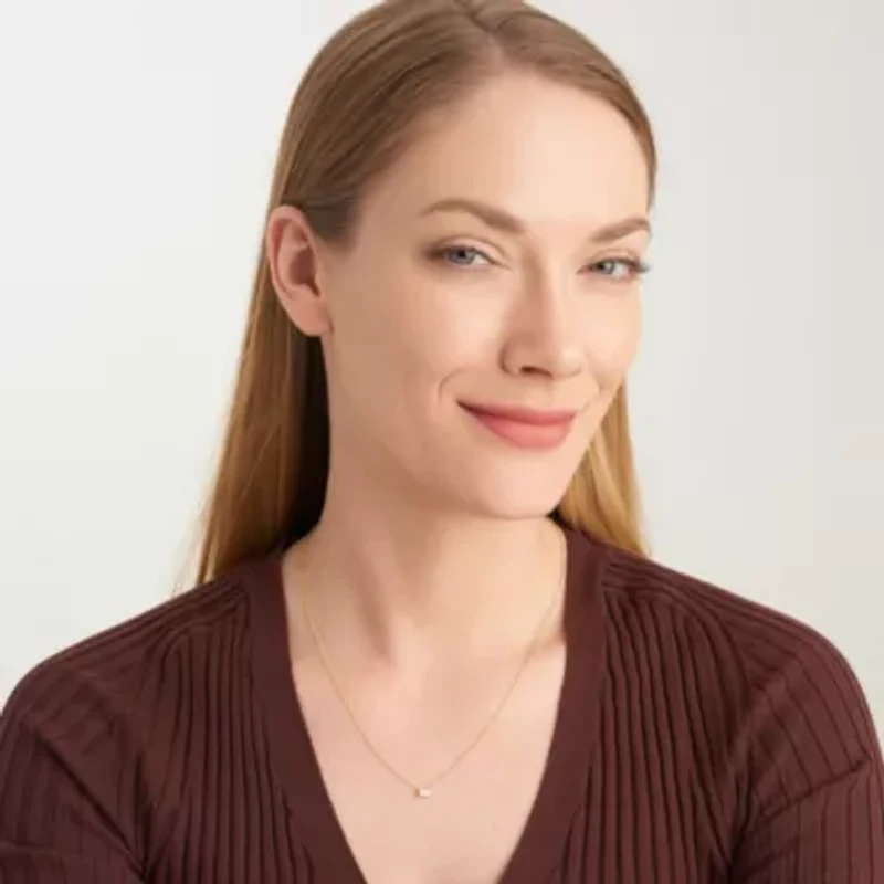 Lab Created 1/4 CT TW Lab Grown Diamond Baguette Necklacein 18K Gold Over Sterling Silver