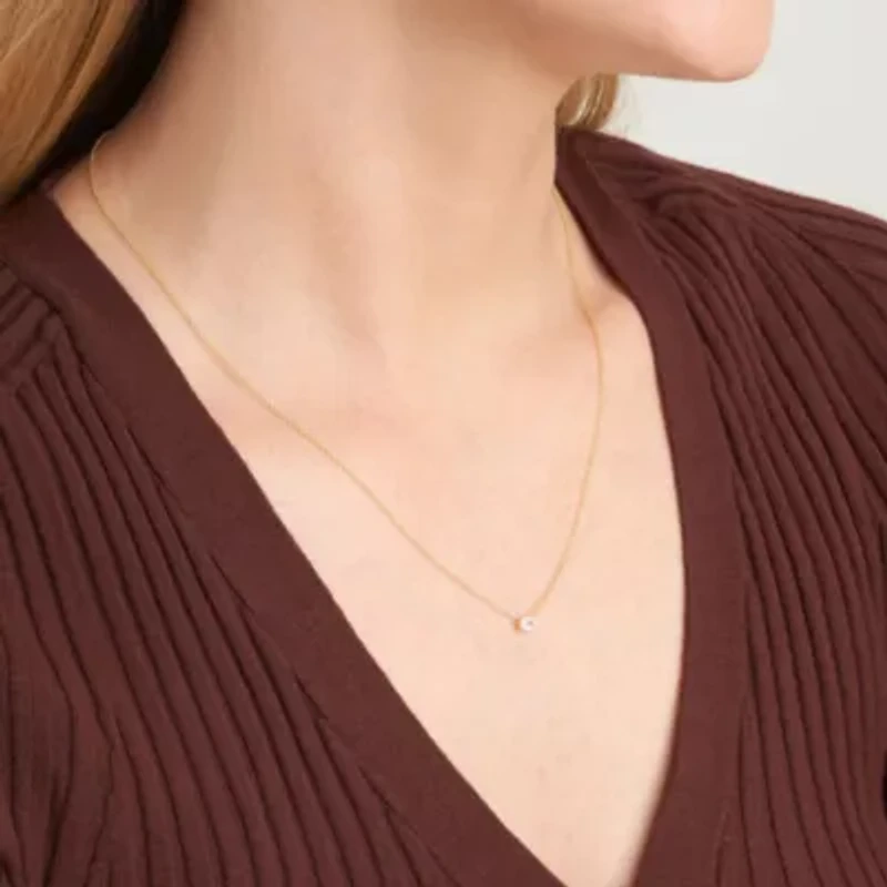 Lab Created 1/4 CT TW Lab Grown Diamond Baguette Necklacein 18K Gold Over Sterling Silver