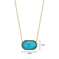 Genuine Turquoise Pendant Necklace in 18k Gold Plated Sterling Silver
