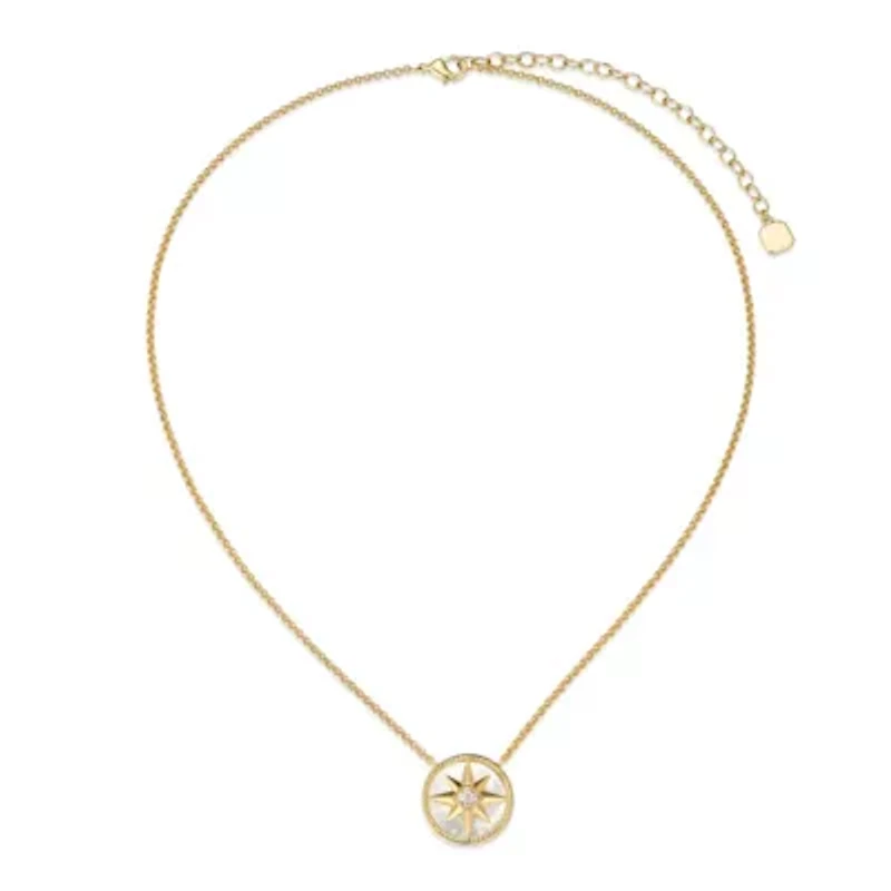 Mother of Pearl Starburst Necklace in 18K Gold Over Sterling Silver