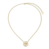 Mother of Pearl Starburst Necklace in 18K Gold Over Sterling Silver