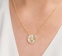 Mother of Pearl Starburst Necklace in 18K Gold Over Sterling Silver