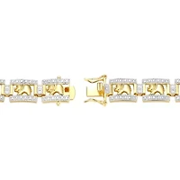 Diamond Accent Elephant Bracelet in 18k Yellow Gold Plated Sterling Silver