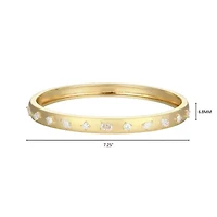Lab Created 18K Yellow Gold Plated Sterling Silver Women's Created Moissanite Matte Finish Bangle