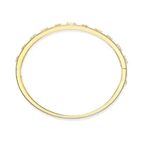 Lab Created 18K Yellow Gold Plated Sterling Silver Women's Created Moissanite Matte Finish Bangle