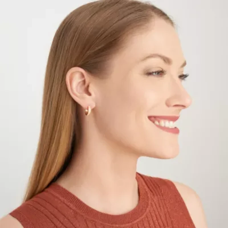 Lab Created 3/8 CT TW Lab Grown Diamond Hoops in 18k Gold Plated Sterling Silver