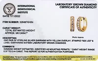 Lab Created 3/8 CT TW Lab Grown Diamond Hoops in 18k Gold Plated Sterling Silver