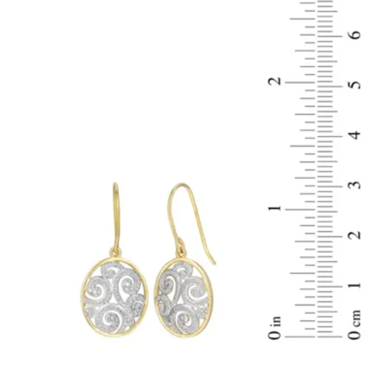 Diamond Accent Paisley Swirl Earrings in 18k Yellow Gold Plated Sterling Silver