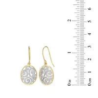 Diamond Accent Paisley Swirl Earrings in 18k Yellow Gold Plated Sterling Silver