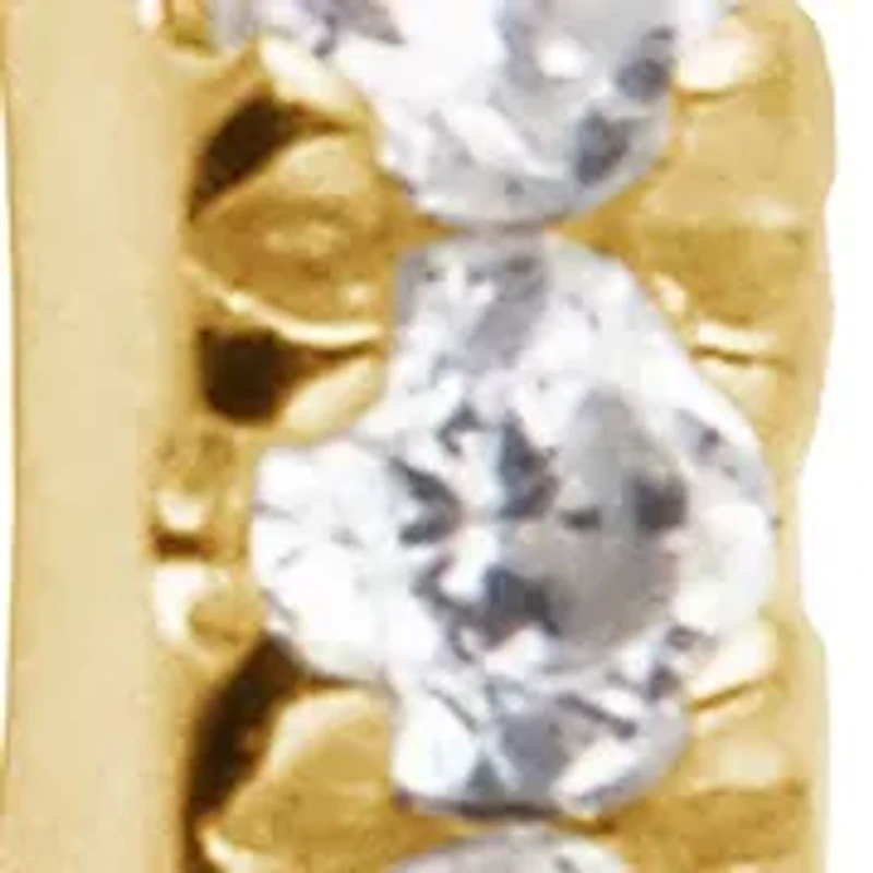 1/8 CT TW Lab Grown Diamond 18k Yellow Gold Plated Sterling Silver Hoop Earring