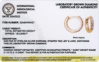 1/8 CT TW Lab Grown Diamond 18k Yellow Gold Plated Sterling Silver Hoop Earring