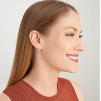 Lab Created 18k Yellow Gold Plated Sterling Silver 1/5 CT TW Lab Grown Diamond Hoop Earrings