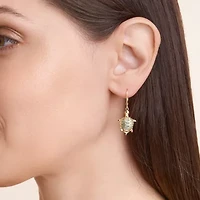 Genuine Jade Turtle Leverback Earrings in 18K Gold-plated Sterling Silver