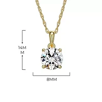 18K Gold Plated Sterling Silver Solitaire Moissanite Pendant Necklace