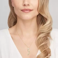 18K Yellow Gold Plated Sterling Silver Women's 1/10 CTTW Lab Grown Diamond Twist Pendant Necklace