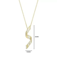 18K Yellow Gold Plated Sterling Silver Women's 1/10 CTTW Lab Grown Diamond Twist Pendant Necklace