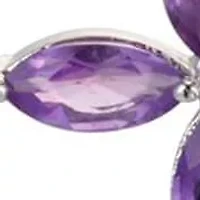 Fine Silver Plated Genuine Amethyst Cross Necklace