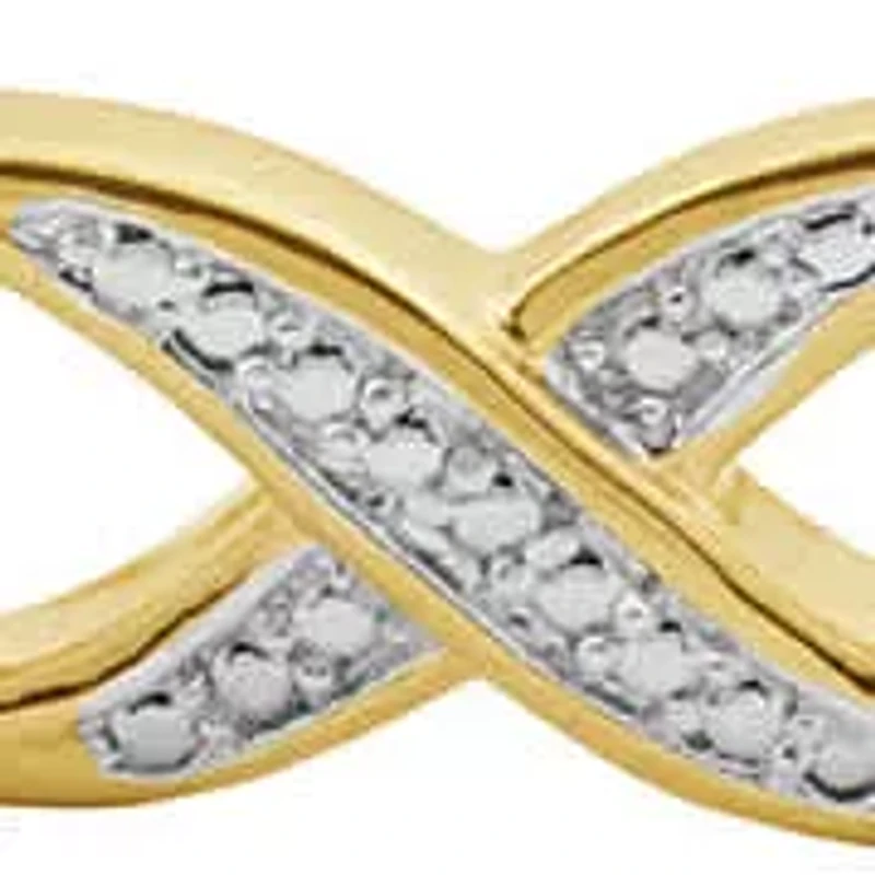 Gold Tone Diamond Accent Bracelet