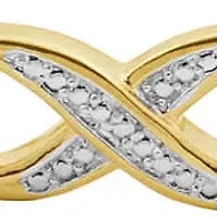 Gold Tone Diamond Accent Bracelet