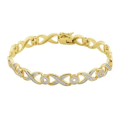 Gold Tone Diamond Accent Bracelet