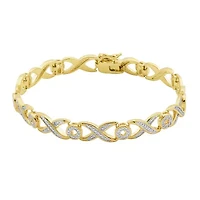 Gold Tone Diamond Accent Bracelet