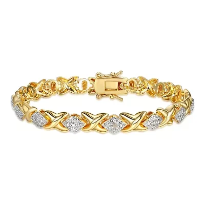 Gold Tone Diamond Accent Bracelet